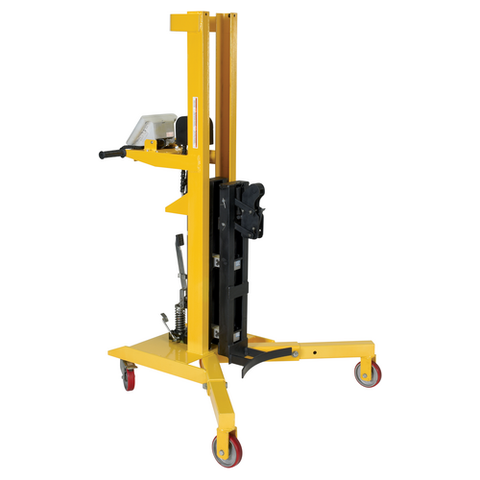 Vestil Steel Portable Ergonomic Drum Truck with Scale 38-5/8 In. x 35 In. x 64 In. 900 Lb. Capacity Yellow