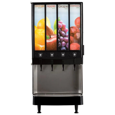 Bunn 37300.0079 JDF-4S 4 Flavor Cold Beverage Push Button Juice Dispenser with LED Graphics - 120V