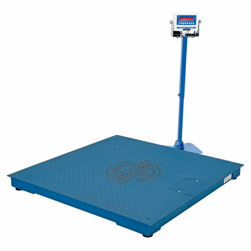 Vestil Steel Electronic Digital Floor Scale 48 In. x 48 In. x 4-1/2 In. 10,000 Lb. Capacity Blue