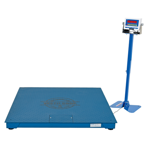 Vestil Steel Electronic Digital Floor Scale 48 In. x 48 In. x 4-1/2 In. 10,000 Lb. Capacity Blue