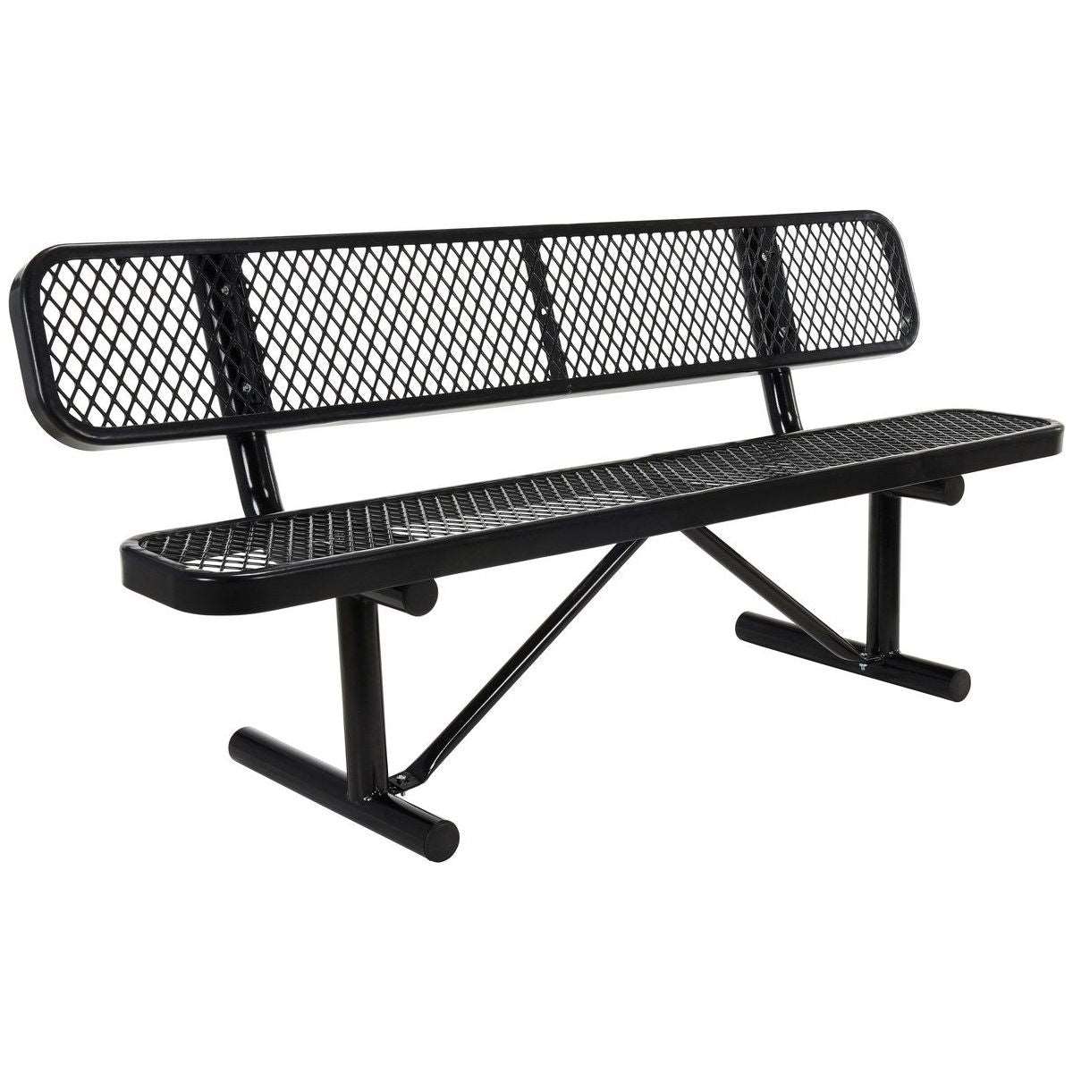 Vestil Steel Bench Expanded Metal 72 In. Black