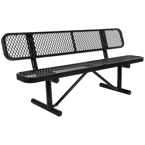 Vestil Steel Bench Expanded Metal 72 In. Black