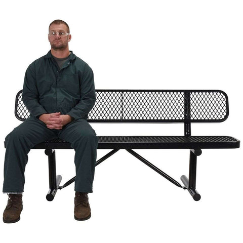 Vestil Steel Bench Expanded Metal 72 In. Black