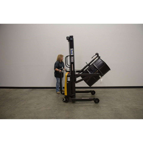 Vestil Steel DC Powered Drum Lifter/Rotator/Transporter 61 In. x 36-1/4 In. x 88 In. 550 Lb. Capacity Black/Yellow