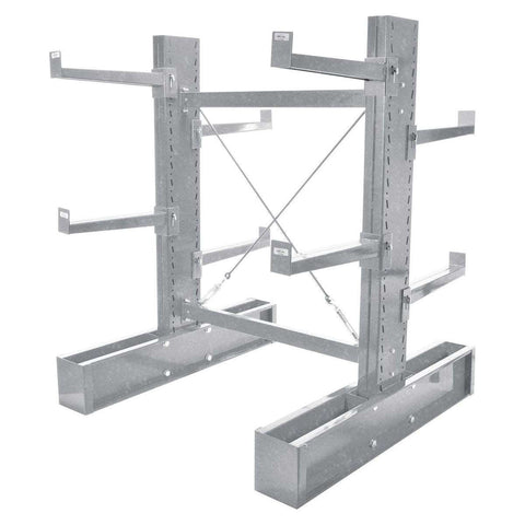 Vestil Galvanized Medium Duty Double Sided Cantilever Rack Set 36 In. Arms 16,400 Lb. Capacity Silver