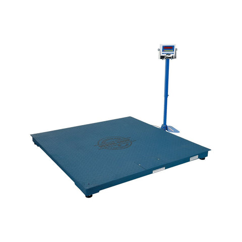 Vestil Steel Electronic Digital Floor Scale 60 In. x 60 In. x 4-1/2 In. 10,000 Lb. Capacity Blue