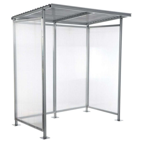 Vestil Steel Smoking Shelter Bus Stop 3-4 Person Capacity Silver