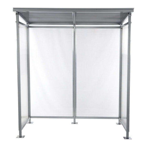 Vestil Steel Smoking Shelter Bus Stop 3-4 Person Capacity Silver