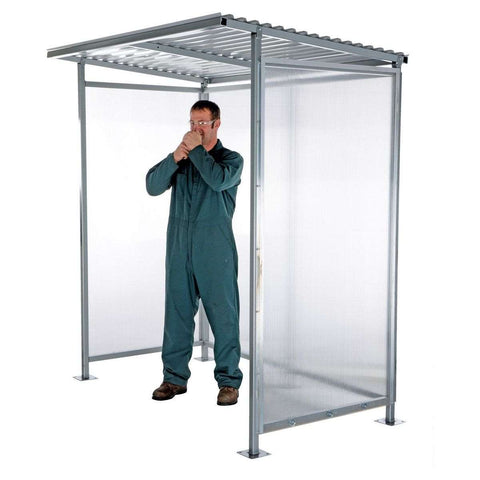 Vestil Steel Smoking Shelter Bus Stop 3-4 Person Capacity Silver