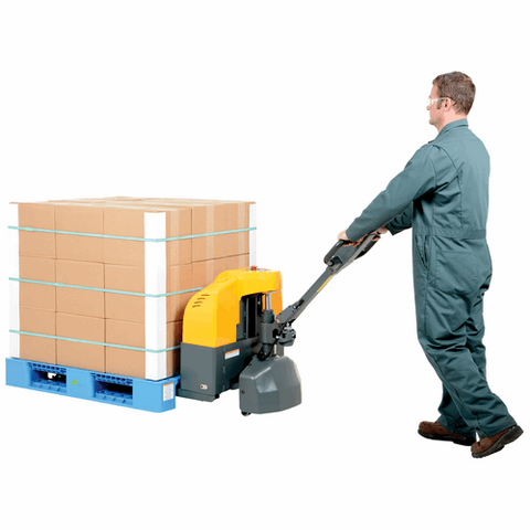 Vestil Steel Semi-Electric Pallet Truck 3300 Lb. Capacity Yellow